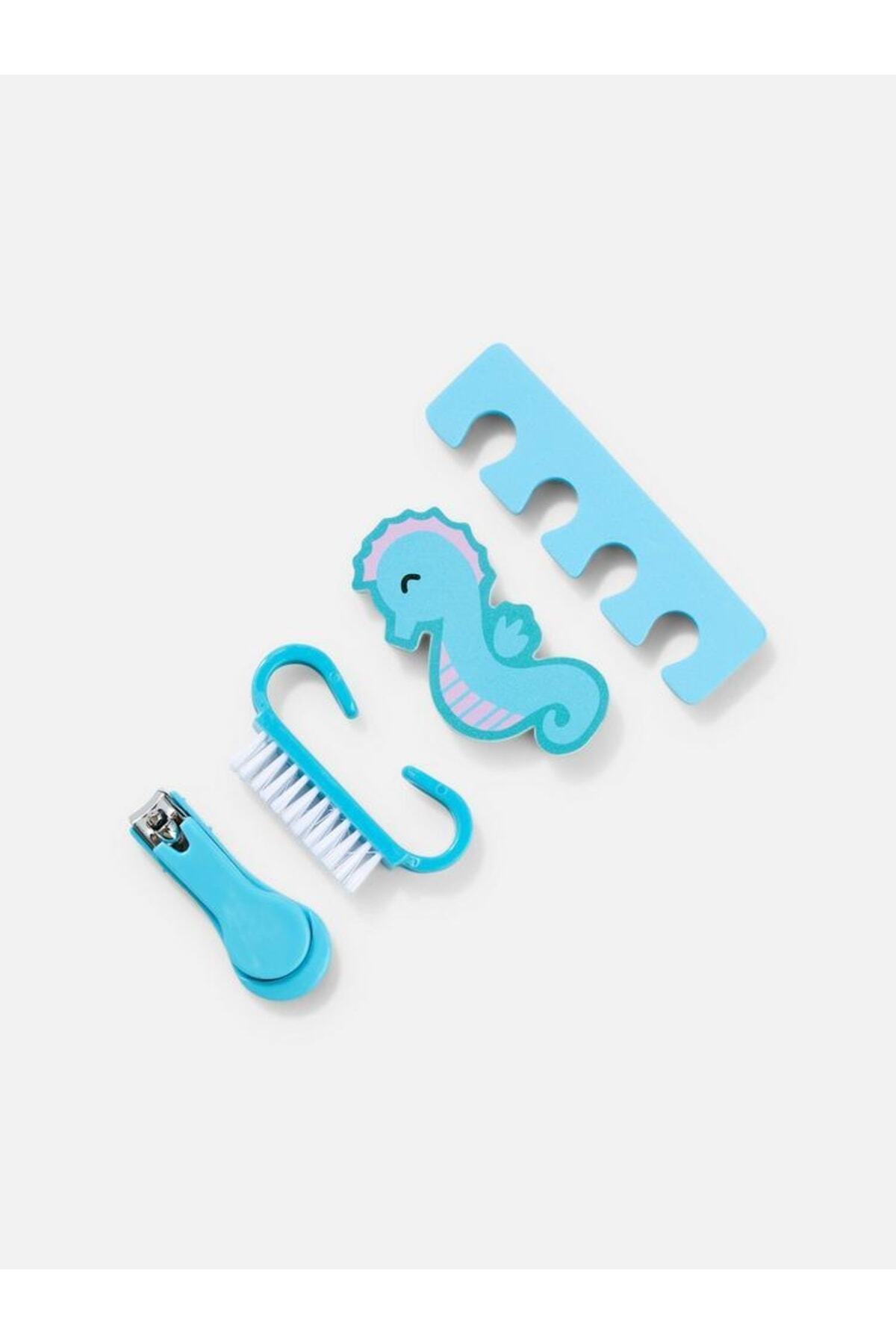 QUEEN AKSESUAR Ithal Lüks Bebek Çocuk Tırnak Bakım Seti Tırnak Makası Fırça Törpü Deniz Mavi Çantalı fotoğrafı 2 (önizleme)