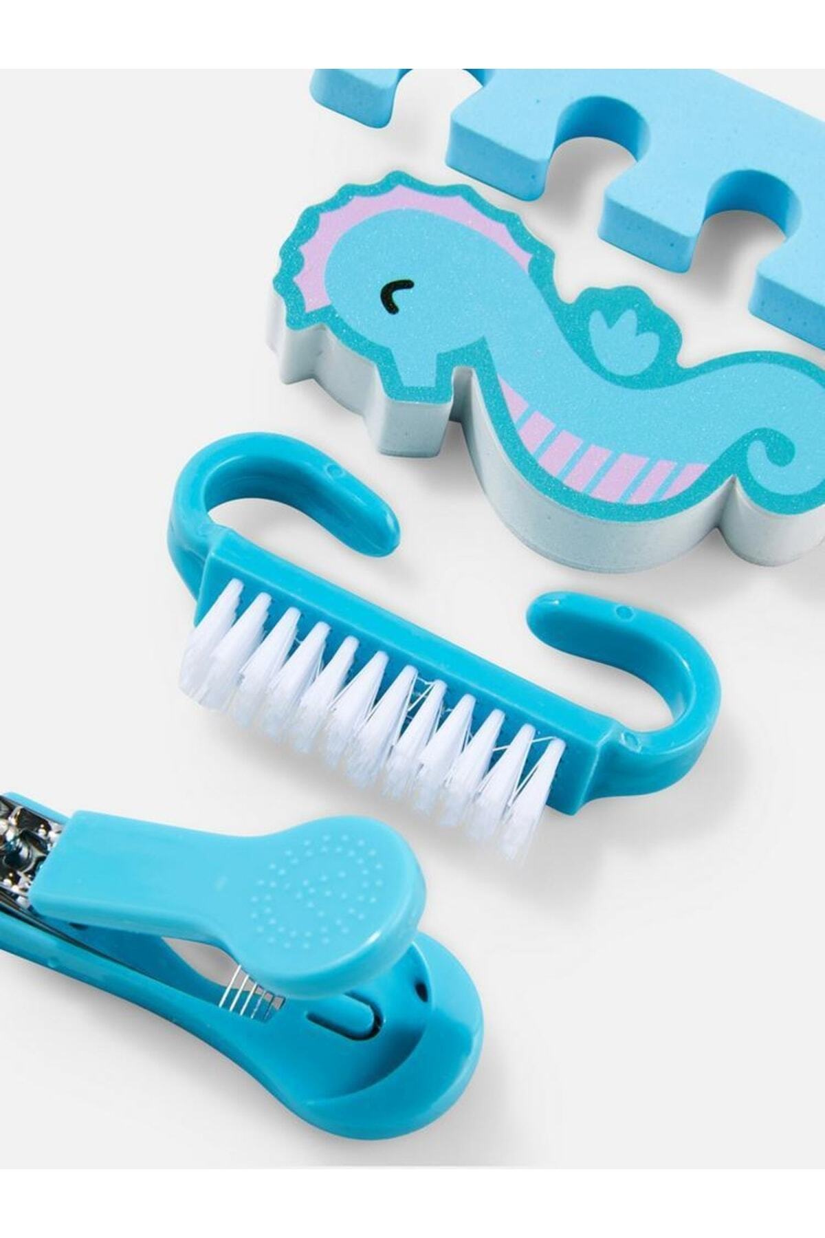 QUEEN AKSESUAR Ithal Lüks Bebek Çocuk Tırnak Bakım Seti Tırnak Makası Fırça Törpü Deniz Mavi Çantalı fotoğrafı 3 (önizleme)