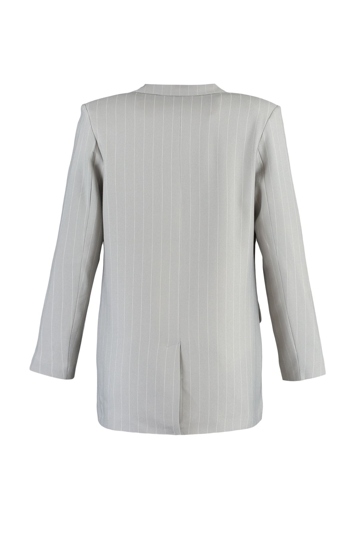 Trendyol Collection-Graue, gefütterte, geknöpfte, gewebte Blazerjacke TWOAW23BC00059 8