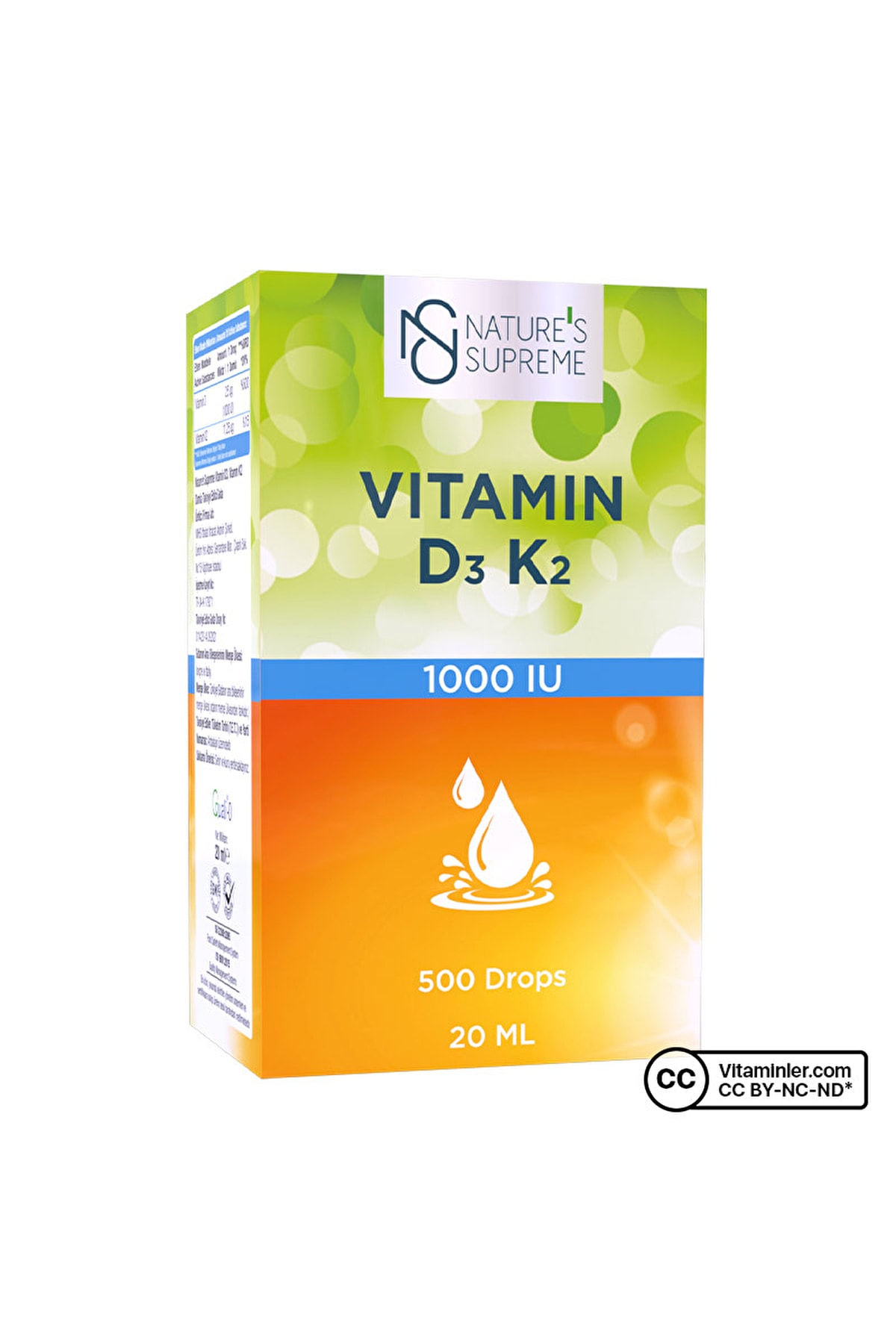 Nature's Supreme Vitamin D3 K2 20 ml Damla