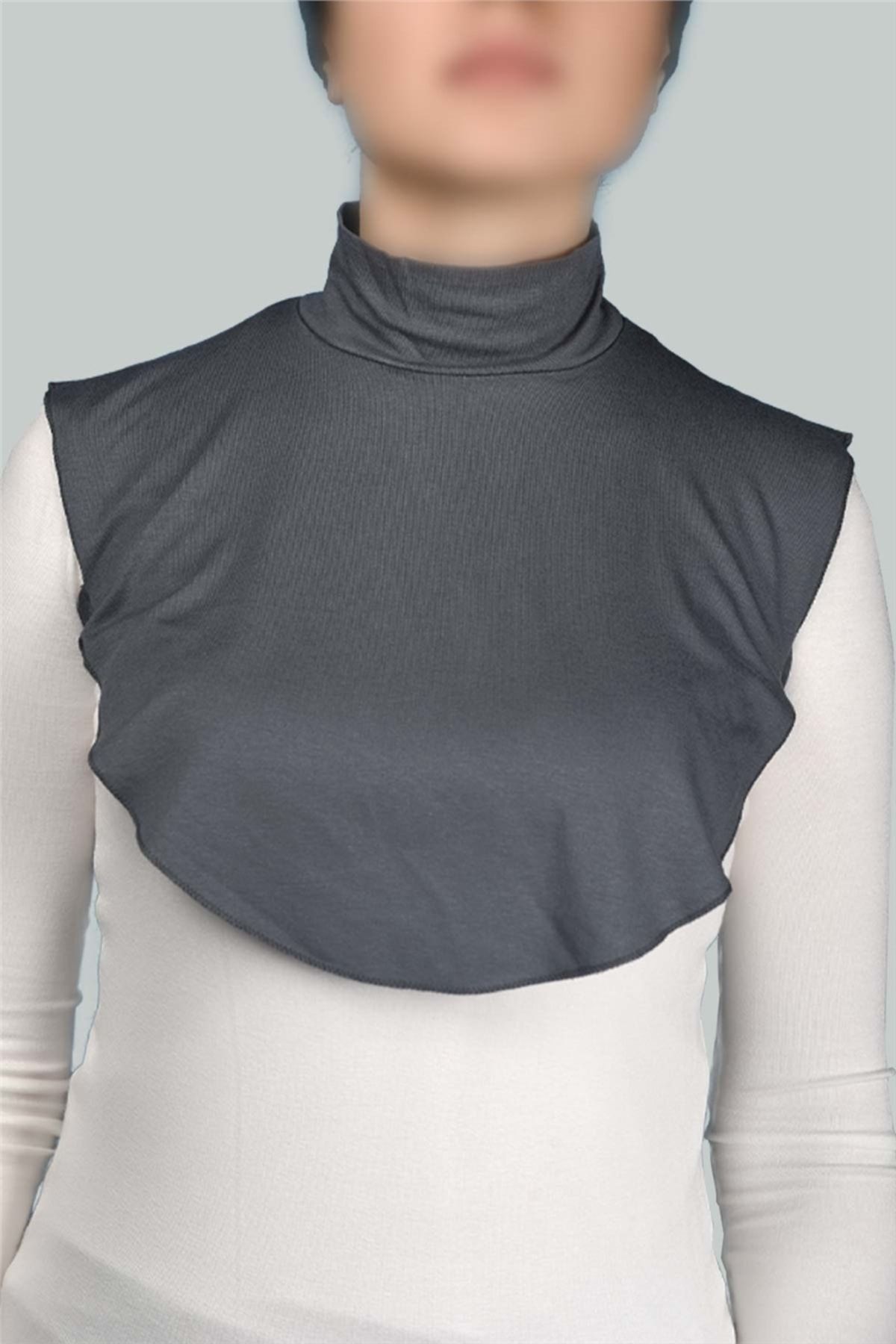 Altobeh-Guler simplu pentru gâtul cu gâtul de bumbac pieptănat cu gât Hijab - afumat 1