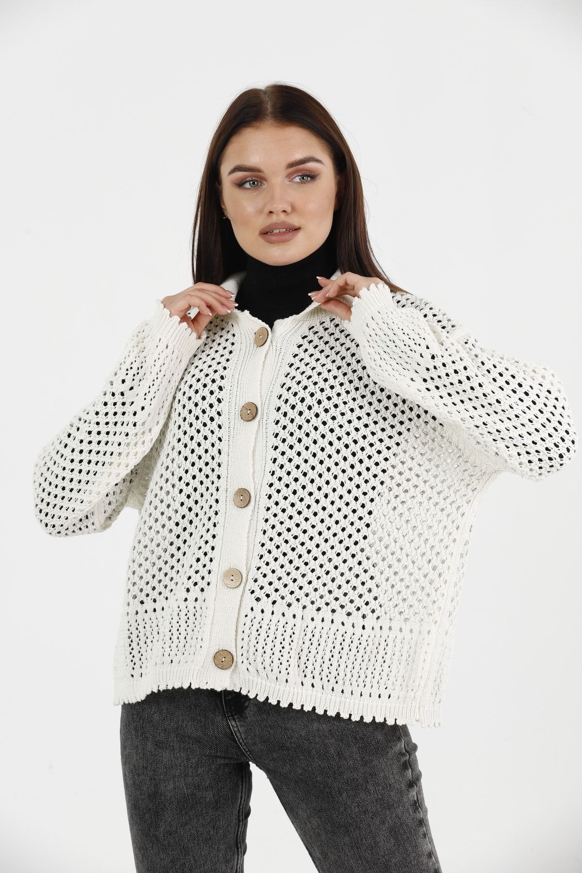 Cardigan with holes clearance