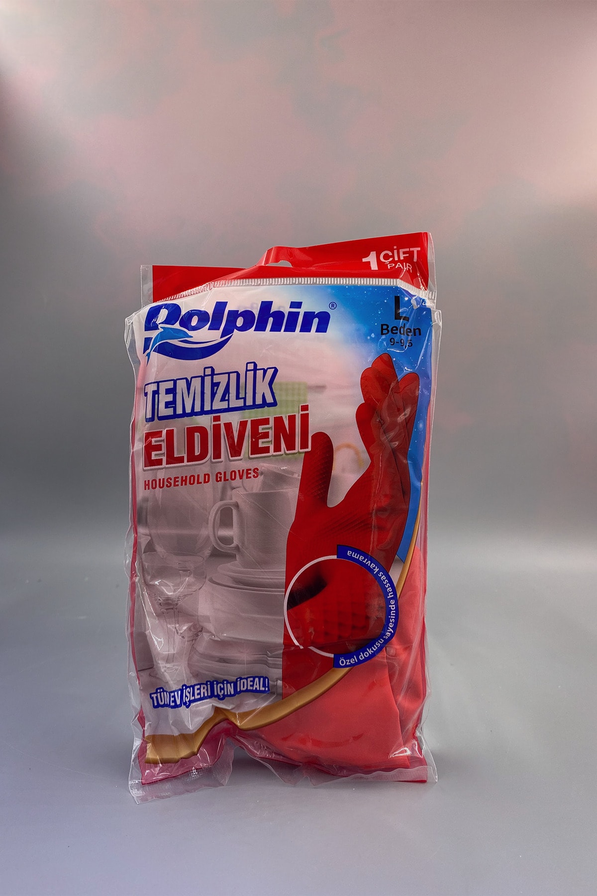 Dolphin Temizlik Eldiveni Bulaşık Eldiveni Kalın Eldiven (l) 9-9,5