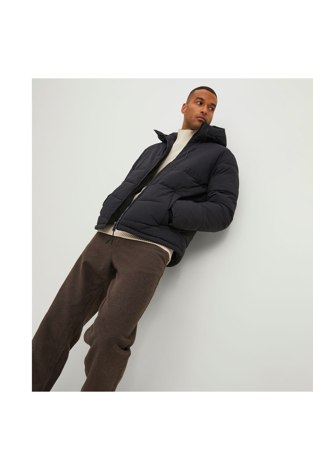 کاپشن مردانه مشکی جک اند جونز | 12215130-B اورجینال - تصویر 4