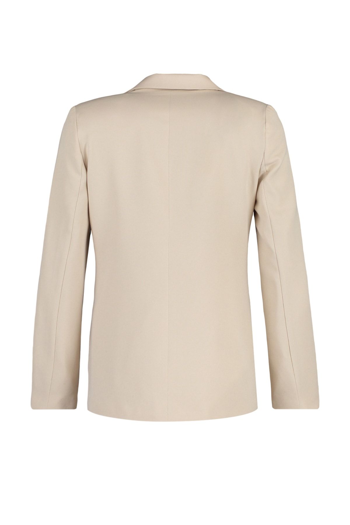Trendyol Collection-Gewebte Blazerjacke mit normalem Futter in Stein TWOSS21CE0137 13