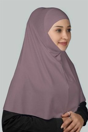 Hazır Türban Peçeli Pratik Eşarp Tesettür Nikaplı Hijab - Namaz Örtüsü Sufle (XL) - Açık Pudra T78