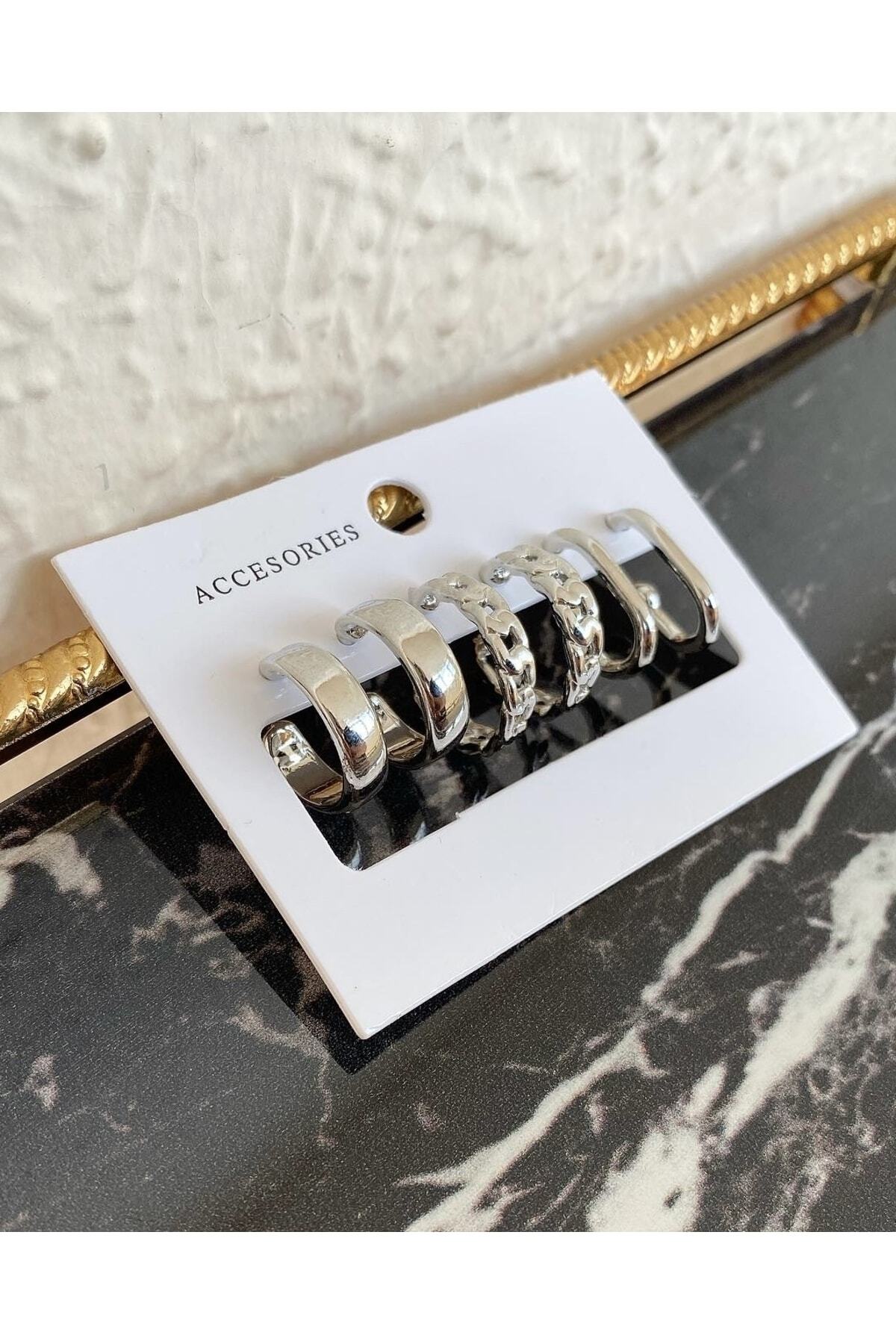 takıtarzım-Set Combination Earrings 3 Pairs Tarnish-proof 2