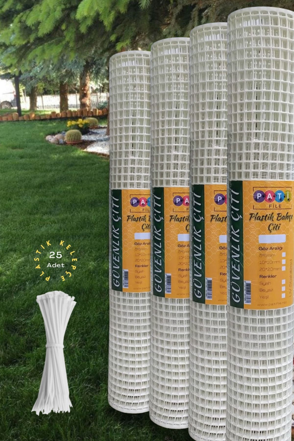 Pati File-1x4 Meters Plastic White Decorative Balcony Garden Fence Balcony Net Cat Safety Net 4