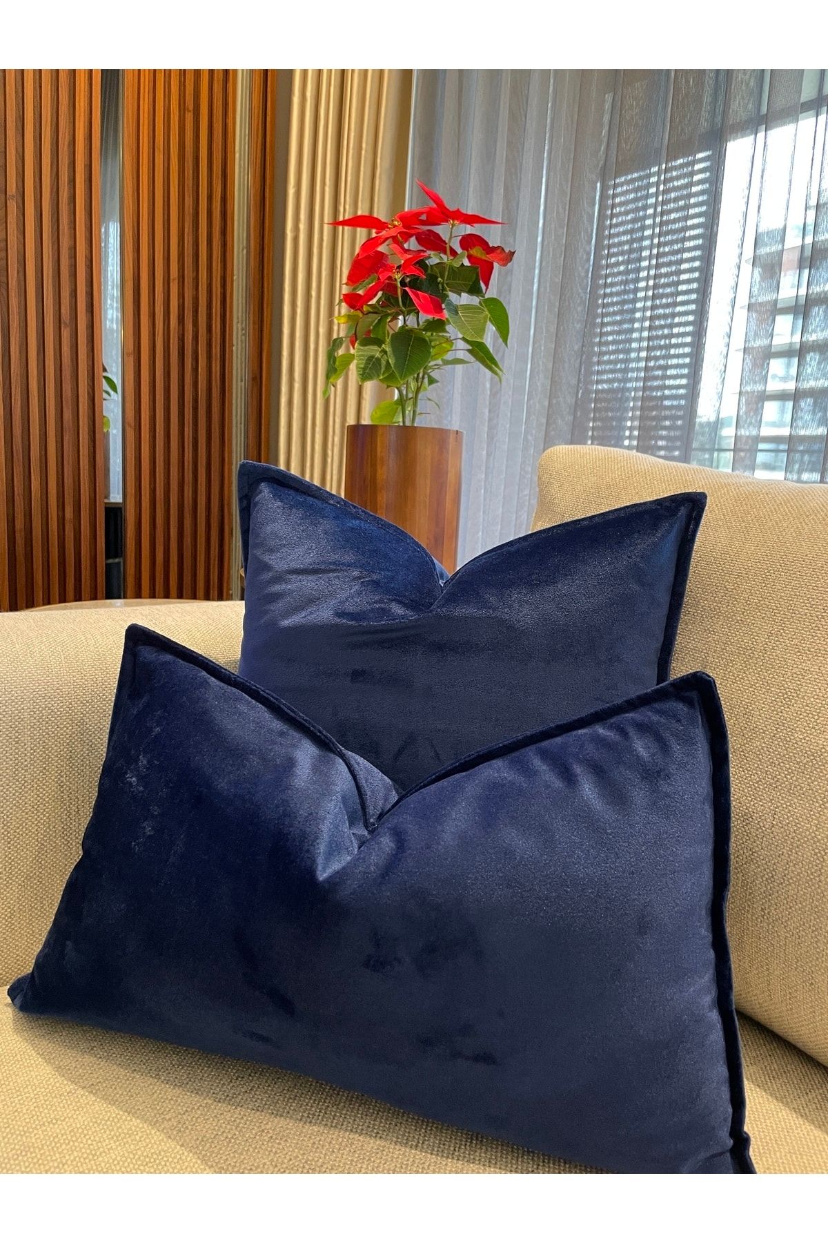 Dark blue velvet cheap throw pillows