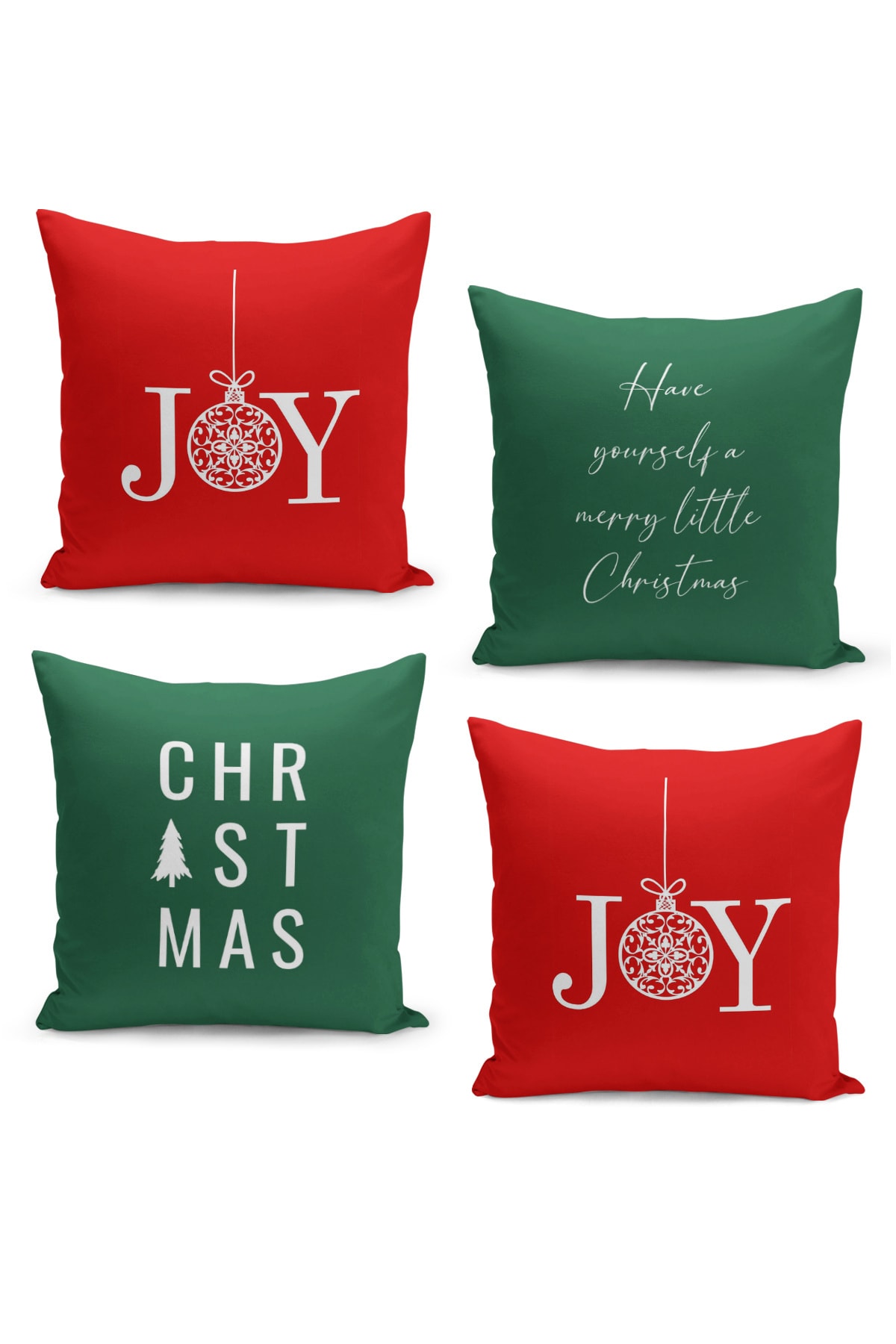 4-Piece Pillow Case Set Christmas Christmas Pattern Double Sided Digital Printed