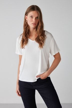 Vıolet Comfort Beyaz T-shirt VIOLET28082020