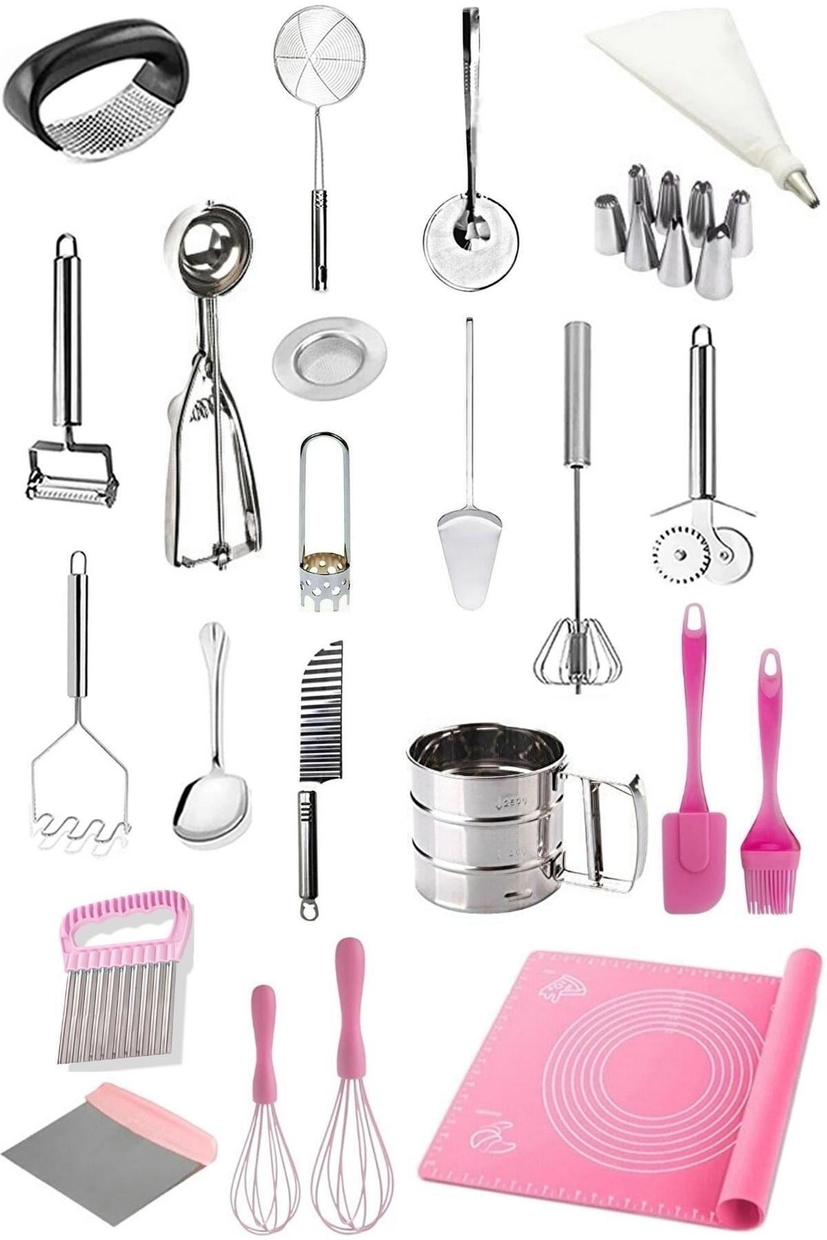 22 Pieces Practical Home Supplies Top Quality Kitchen Dowry Set Practical Kitchen Set Cake Set Tong Set