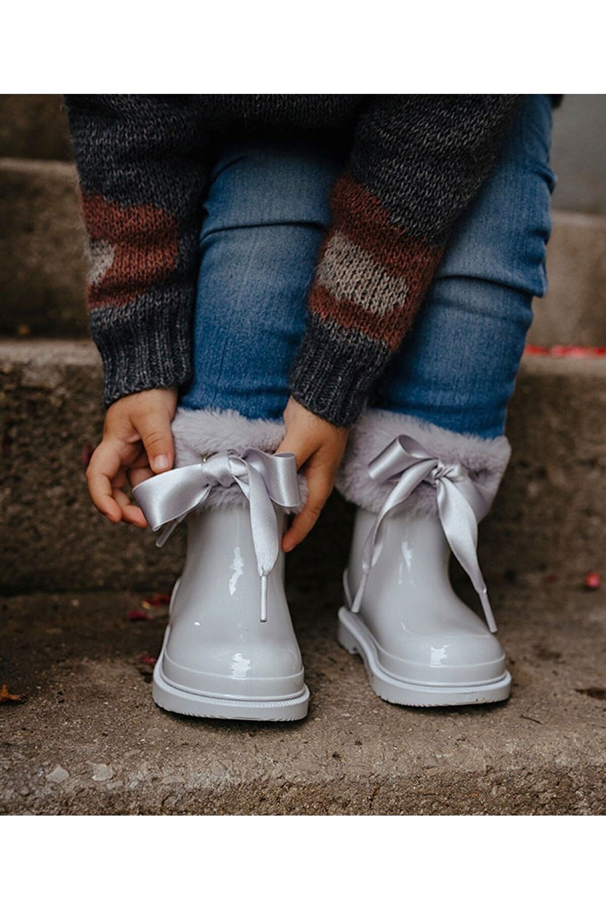 IGOR W10258 Bimbi Soft Children s Light Gray Rain Boots W10258