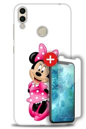 Huawei Honor 8c Kılıf Hd Baskılı Kılıf - Minnie Mouse V5 + Temperli Cam zmhu-honor-8c-v-311-cm