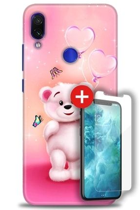 Xiaomi Redmi Note 7 Kılıf Hd Baskılı Kılıf - Pink Bear V2 + Temperli Cam zmxi-redmi-note-7-v-304-cm
