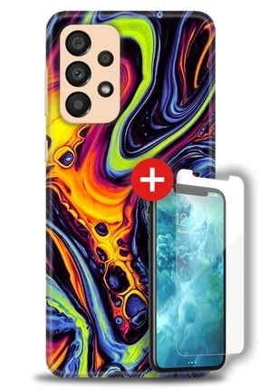 Samsung Galaxy A33 5g Kılıf Hd Baskılı Kılıf - Liquid V2 + Temperli Cam zmsm-a33-5g-v-29-cm