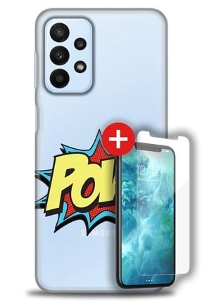Samsung Galaxy A23 4g Uyumlu Kılıf Hd Baskılı Kılıf - Pow + Temperli Cam zmsm-a23-4g-v-293-cm