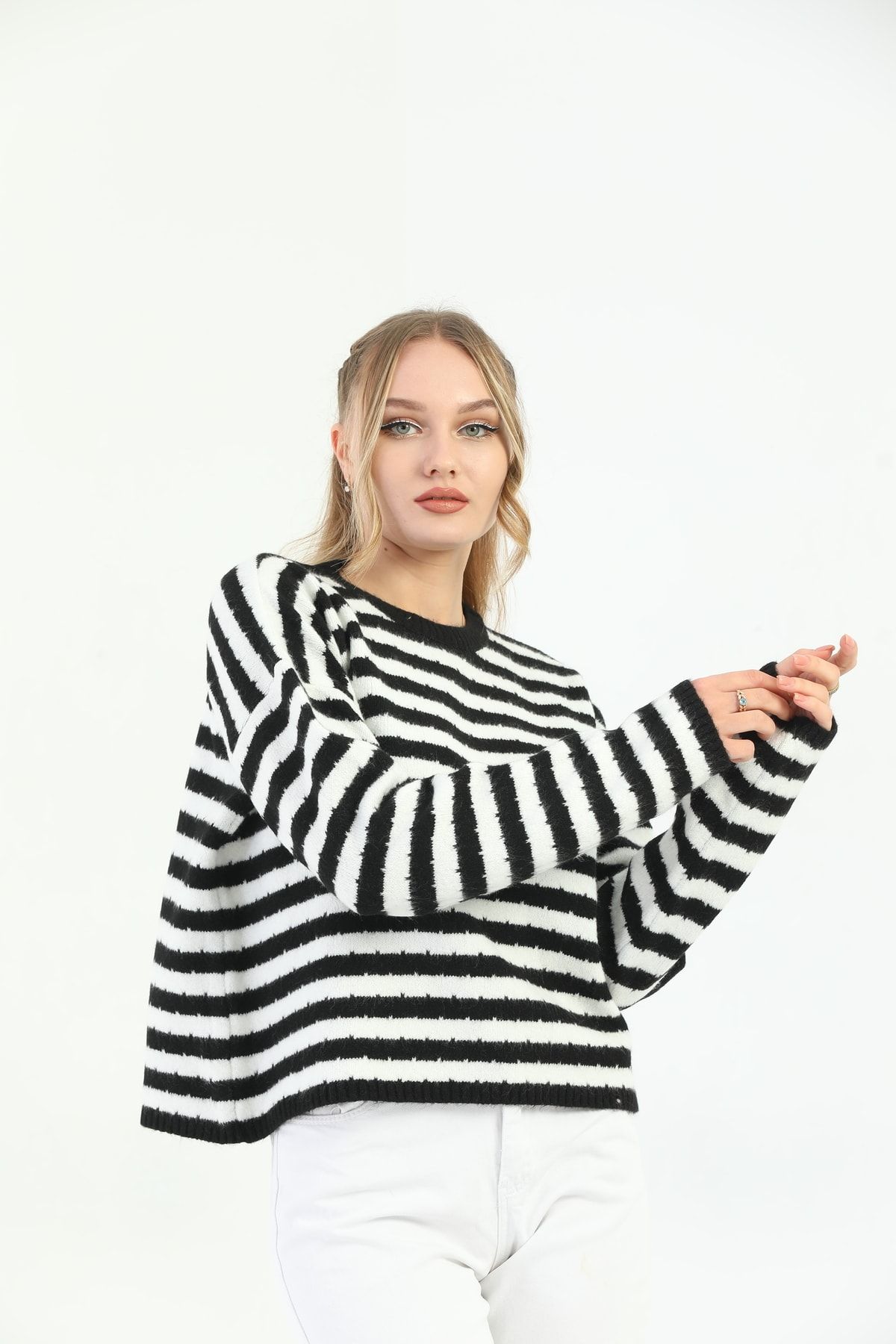 youknitwear you-Pulover cu dungi Angora 2