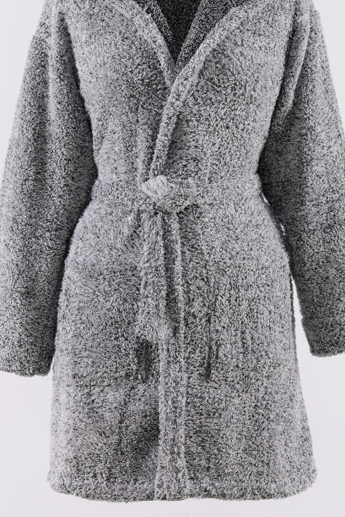 Znp Home-Plain Hooded Unisex Wellsoft Plush Dressing Gown | Dressing gown 3