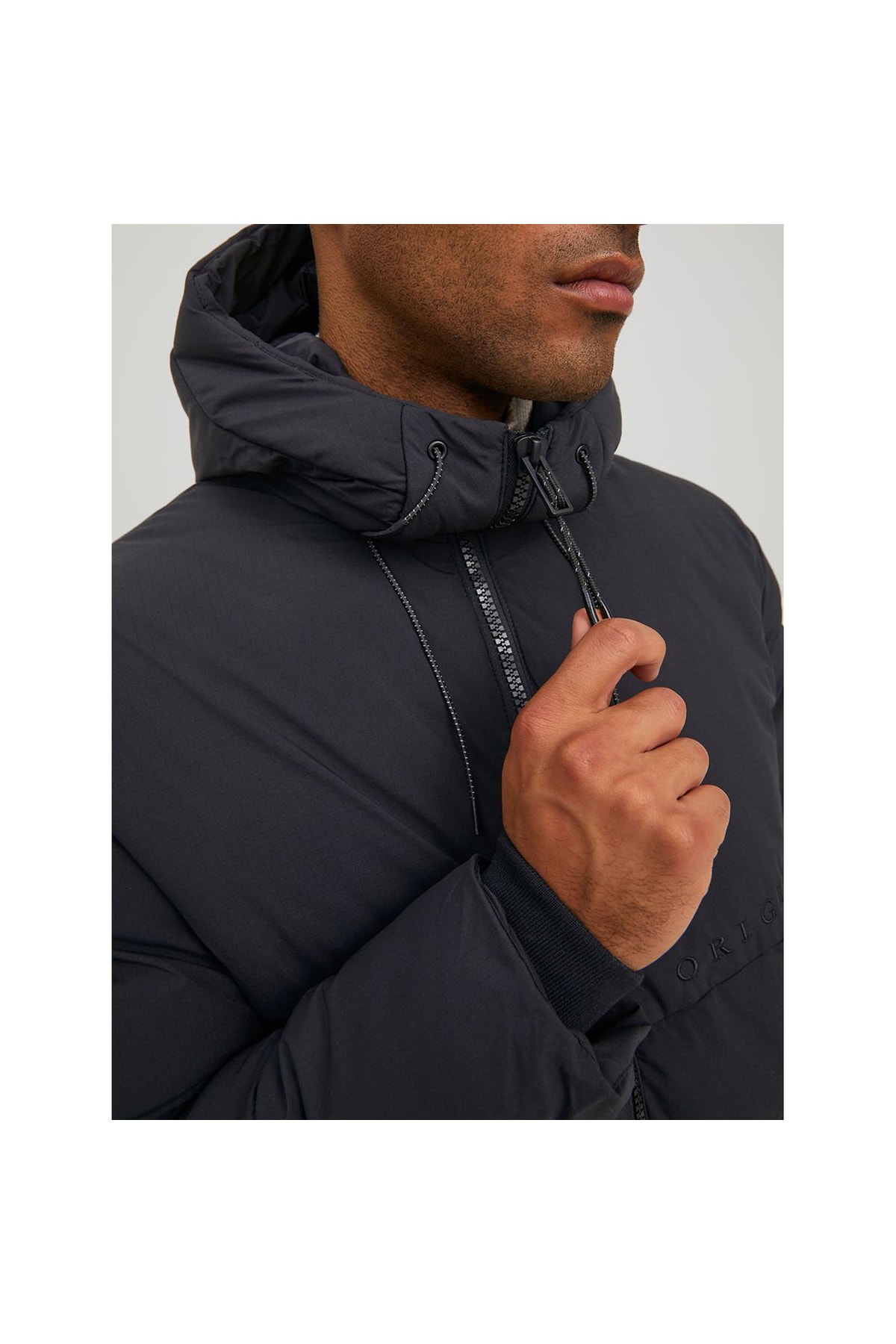 کاپشن مردانه مشکی جک اند جونز | 12215130-B اورجینال - تصویر 6