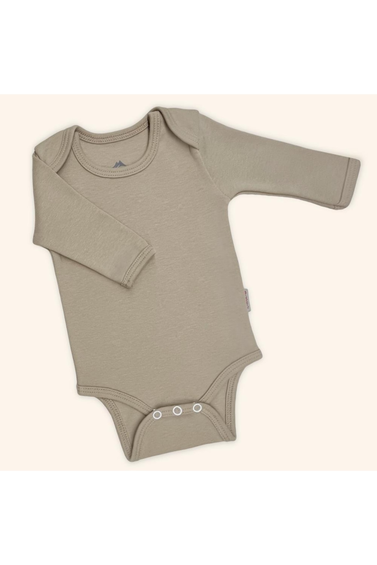 بادی نوزادی پسرانه – دخترانه قهوه ای Woolnat | WNC22018 اورجینال - تصویر 2