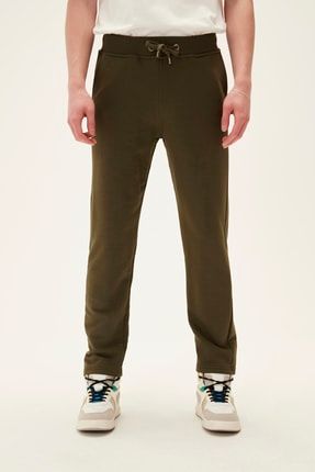 Erkek Solıd Sweatpants Khaki Yeşil Eşofman Altı 18.02.14.006-C70