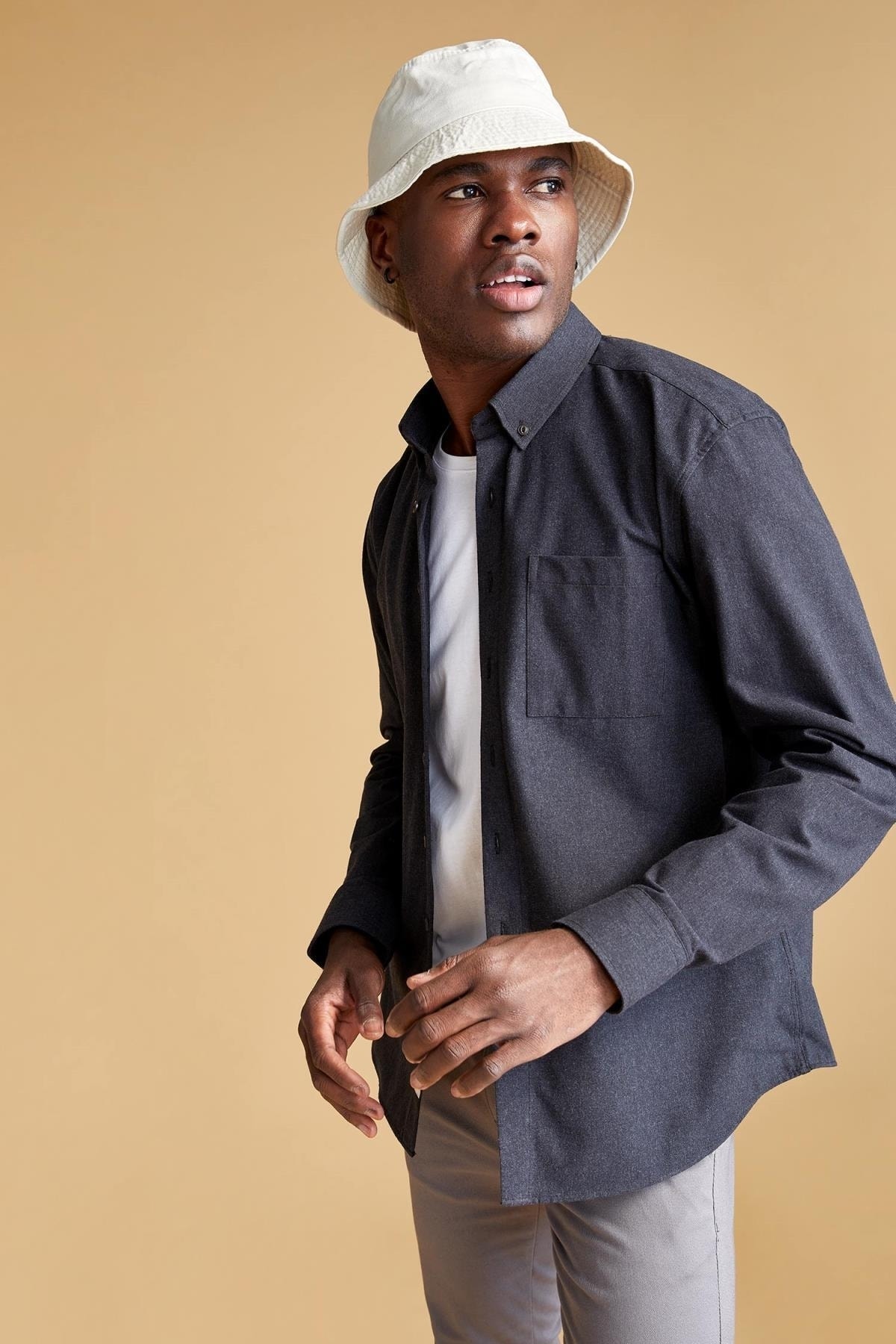 Defacto Modern Fit Basic Uzun Kollu Gömlek