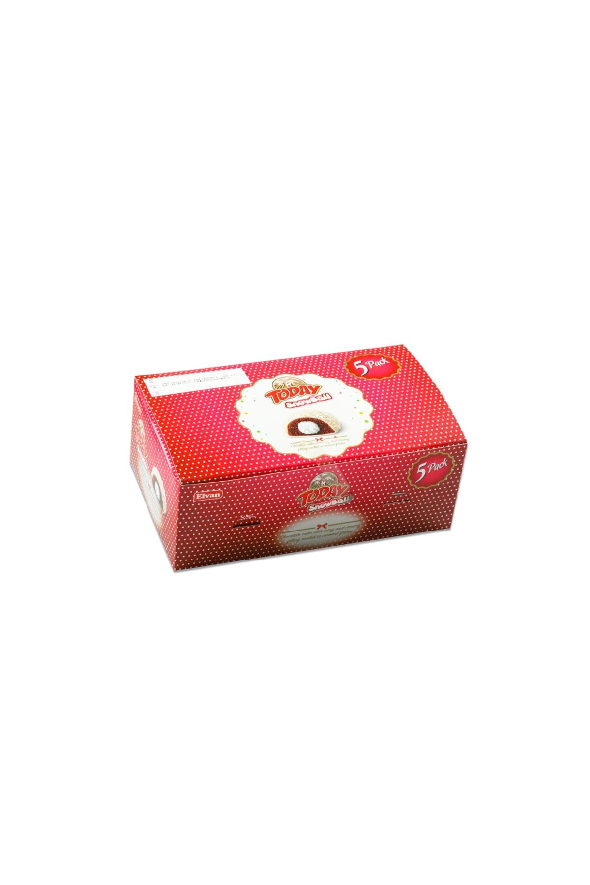 Elvan Today Snowball Hindistan Cevizli Kek 50 Gr. 5 Adet (1 Kutu)