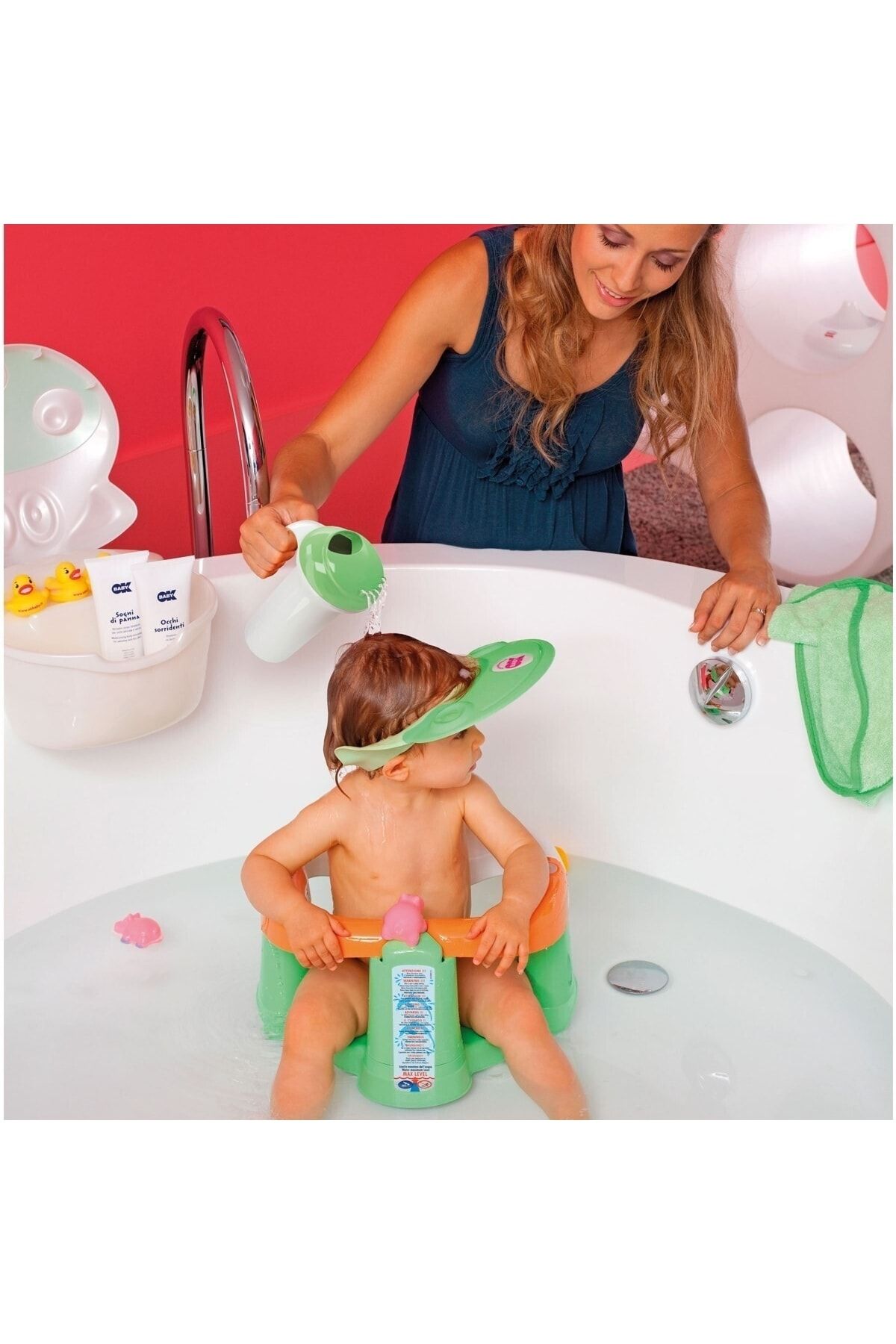 OK Baby Okbaby Crab Banyo Oturağı &amp; Splash Bebek Duşu / Gri NE8760