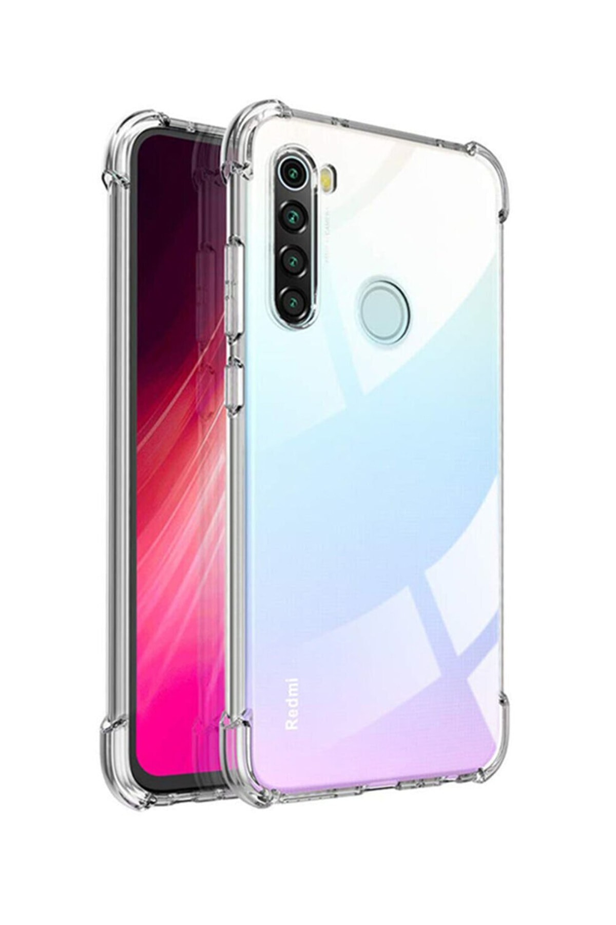 Xiaomi Redmi Note 8 ile Uyumlu Kapak Kamera Korumalı Antişok Airbag Köşe Korumalı Silikon Şeffaf Kılıf