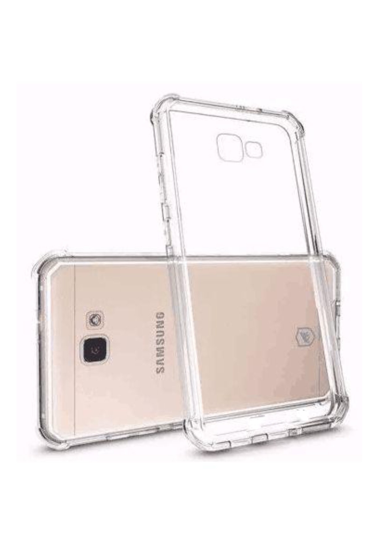 Samsung Galaxy J7 Prime ile Uyumlu Kapak Kamera Korumalı Antişok Airbag Köşe Korumalı Silikon Şeffaf Kılıf
