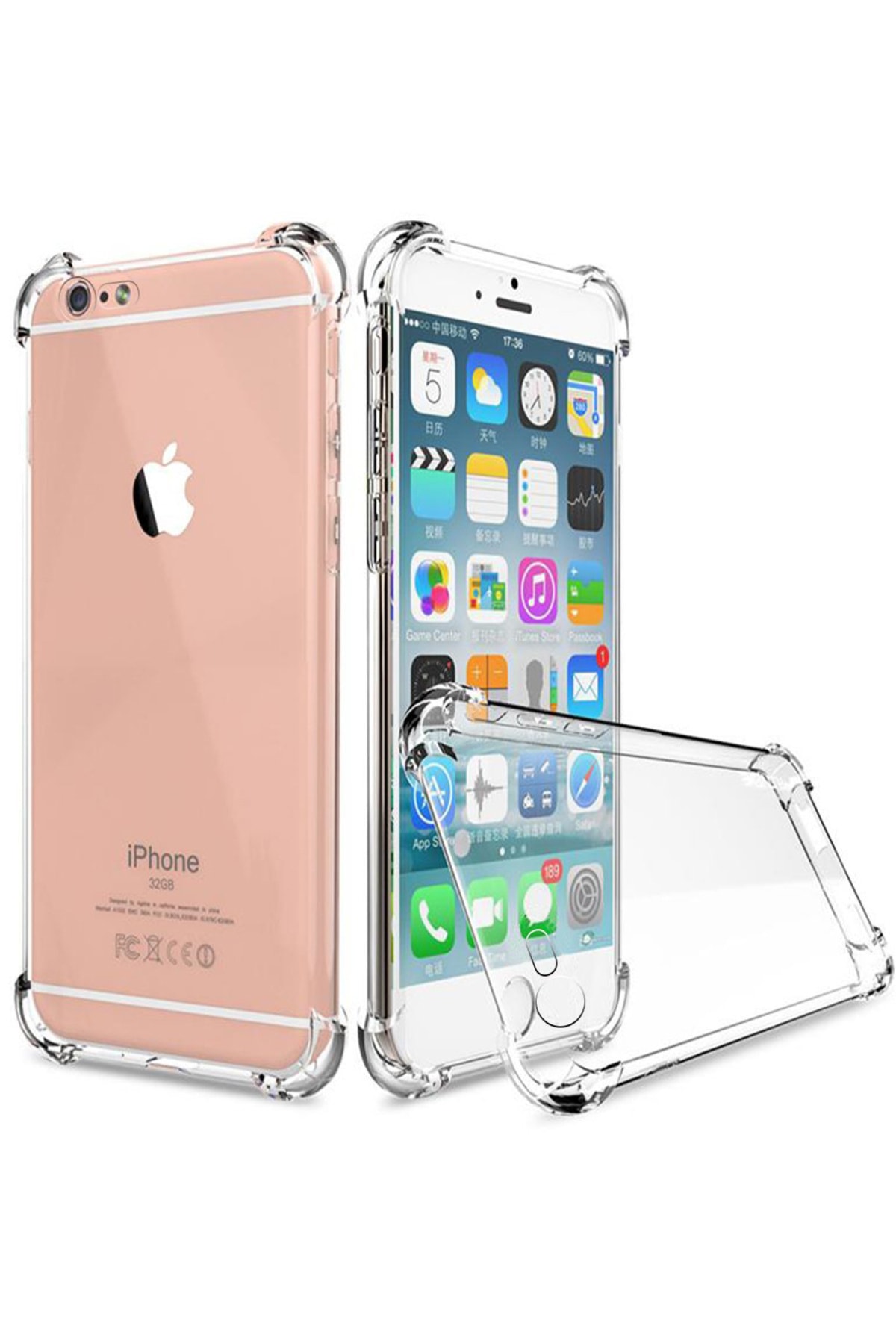 Apple iPhone 7 ile Uyumlu Kapak Kamera Korumalı Antişok Airbag Köşe Korumalı Silikon Şeffaf Kılıf