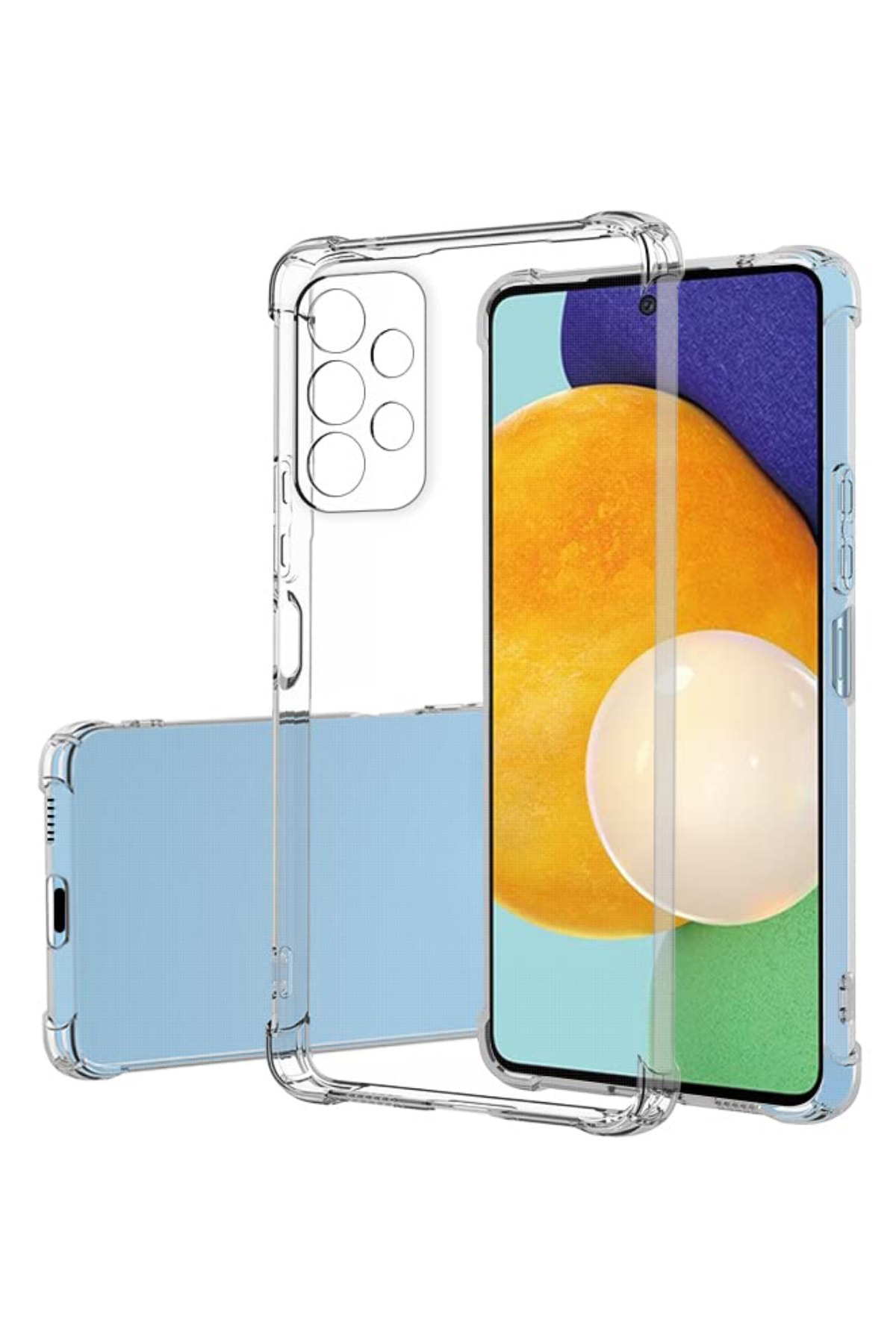Samsung Galaxy A23 ile Uyumlu Kapak Kamera Korumalı Antişok Airbag Köşe Korumalı Silikon Şeffaf Kılıf