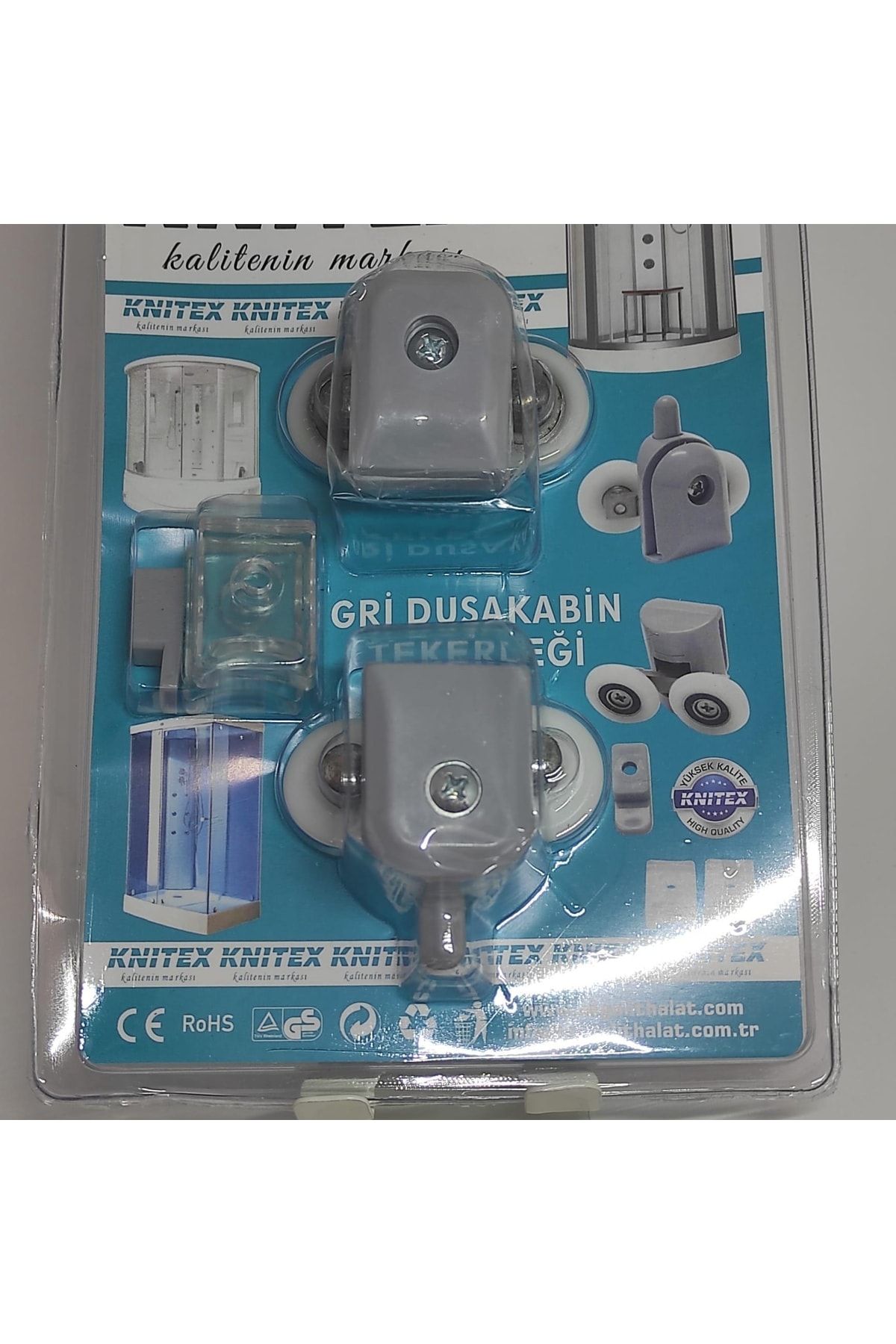 RAMDET Çift Tekerli Ve Rulmanlı Gri Duşakabin Tekerleği Seti Paslanmaz 24 Mm Duşa Kabin Camı Montaj Tekerle
