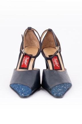 Beyken Hakiki Deri Mavi Taşlı Kadın Topuklu Ayakkabı 187topuklu 187TOPUKLU