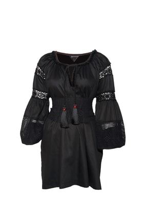 Özel Tasarım Couture Kadın Mini Pamuk Saten Elbise RAF230