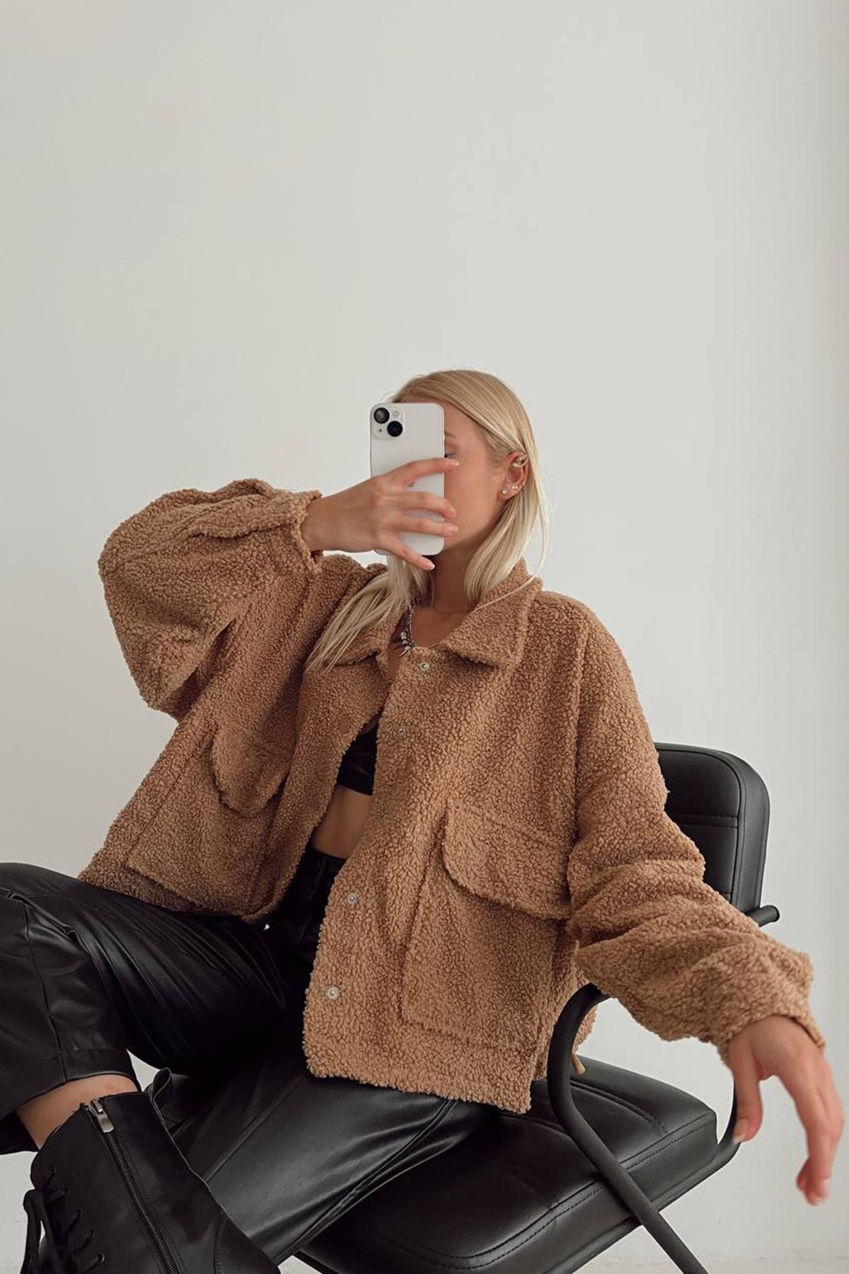 Trend Alaçatı Stili Jacke Braun Figurbetont Fast ausverkauft