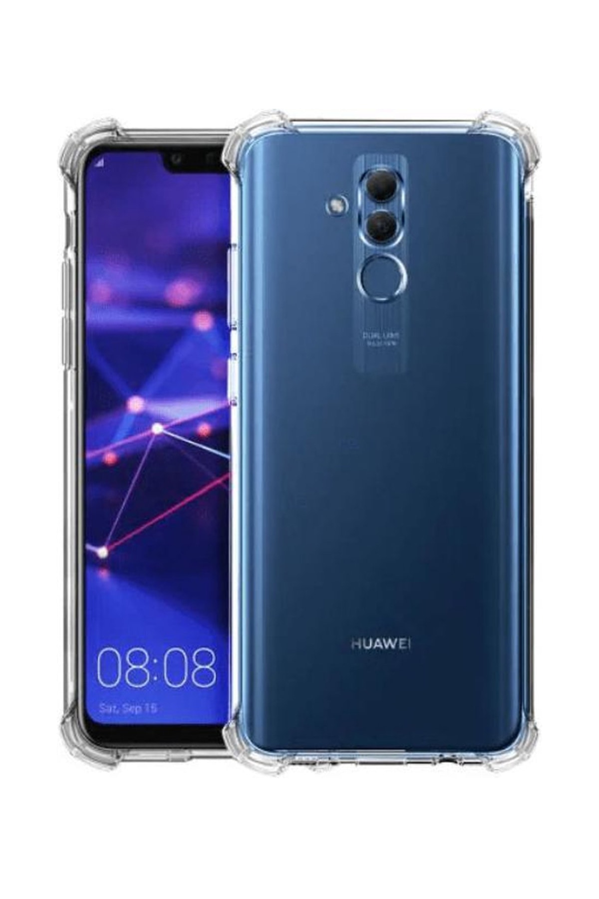 Huawei Mate 20 Lite ile Uyumlu Kapak Antişok Airbag Köşe Korumalı Silikon Şeffaf Kılıf