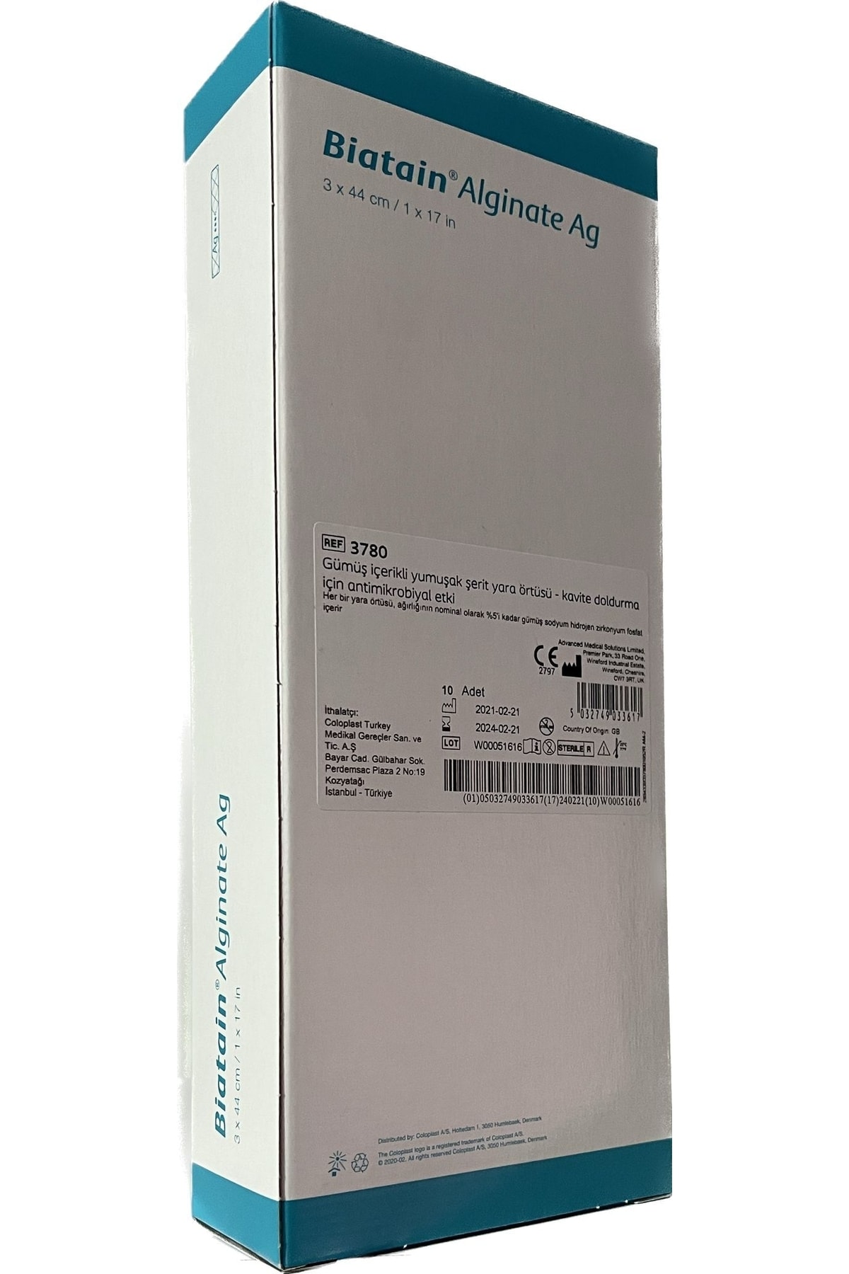 Coloplast Biatain Aljinat Ag+ (gümüş) Yara Örtüsü 3x44cm-10adet Fiyatı ...