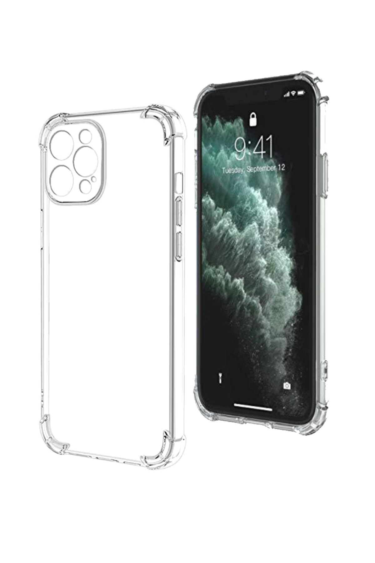 Apple iPhone 11 Pro ile Uyumlu Kapak Kamera Korumalı Antişok Airbag Köşe Korumalı Silikon Şeffaf Kılıf