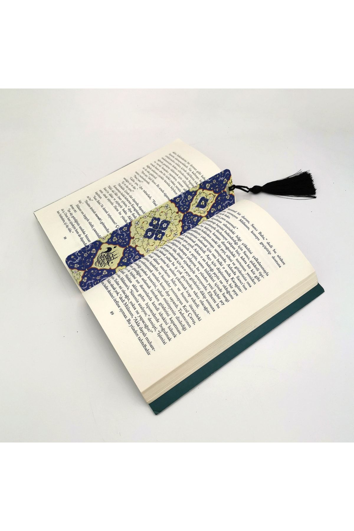 BAKSEPETE-Rumi Pattern Printed Tasseled Bookmark Bookmark, bookmark-130 2