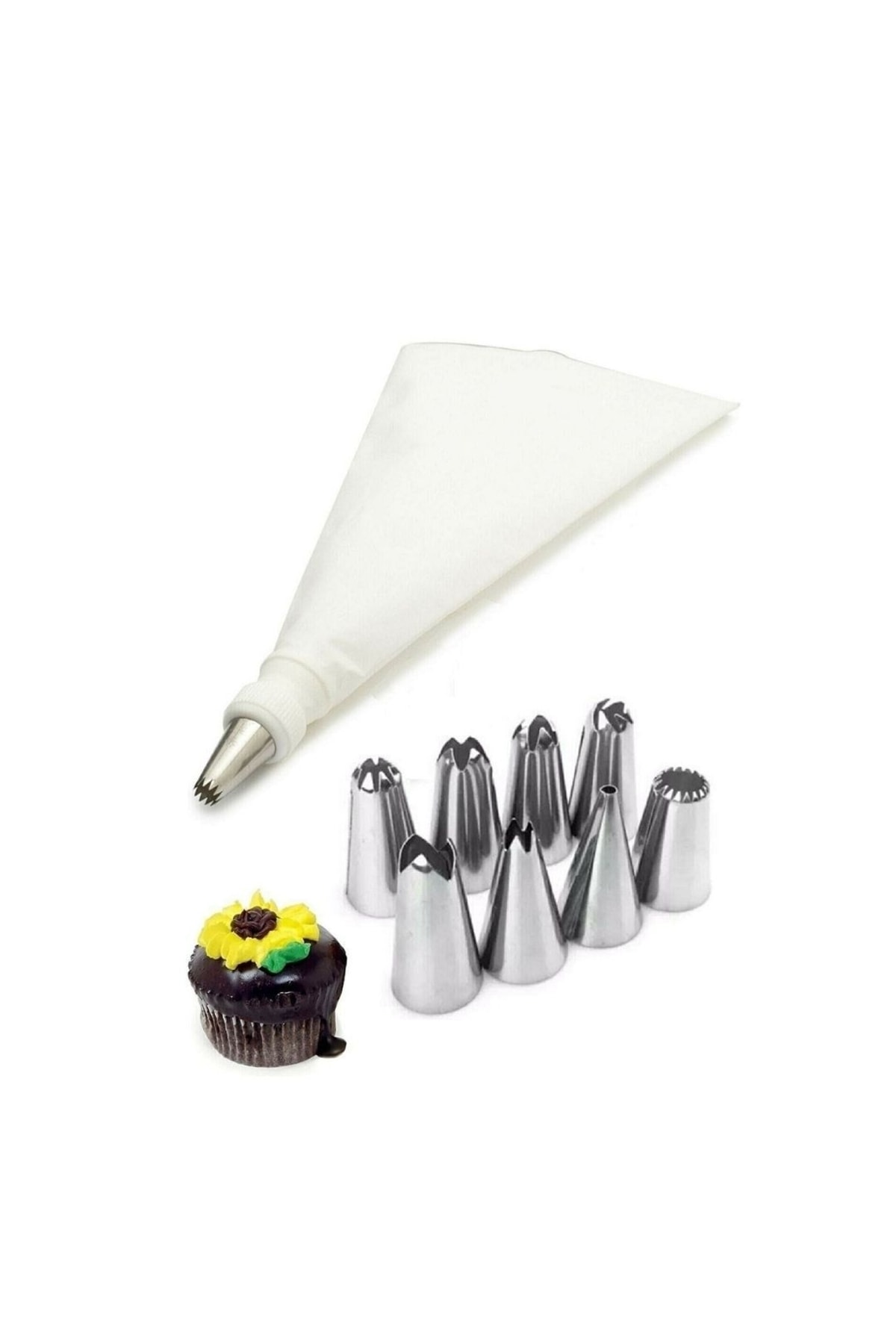 Hamur Kesici Kazıyıcı Krema Torbası Pasta Şekillendirici Hamur Matı Set 13 Parça