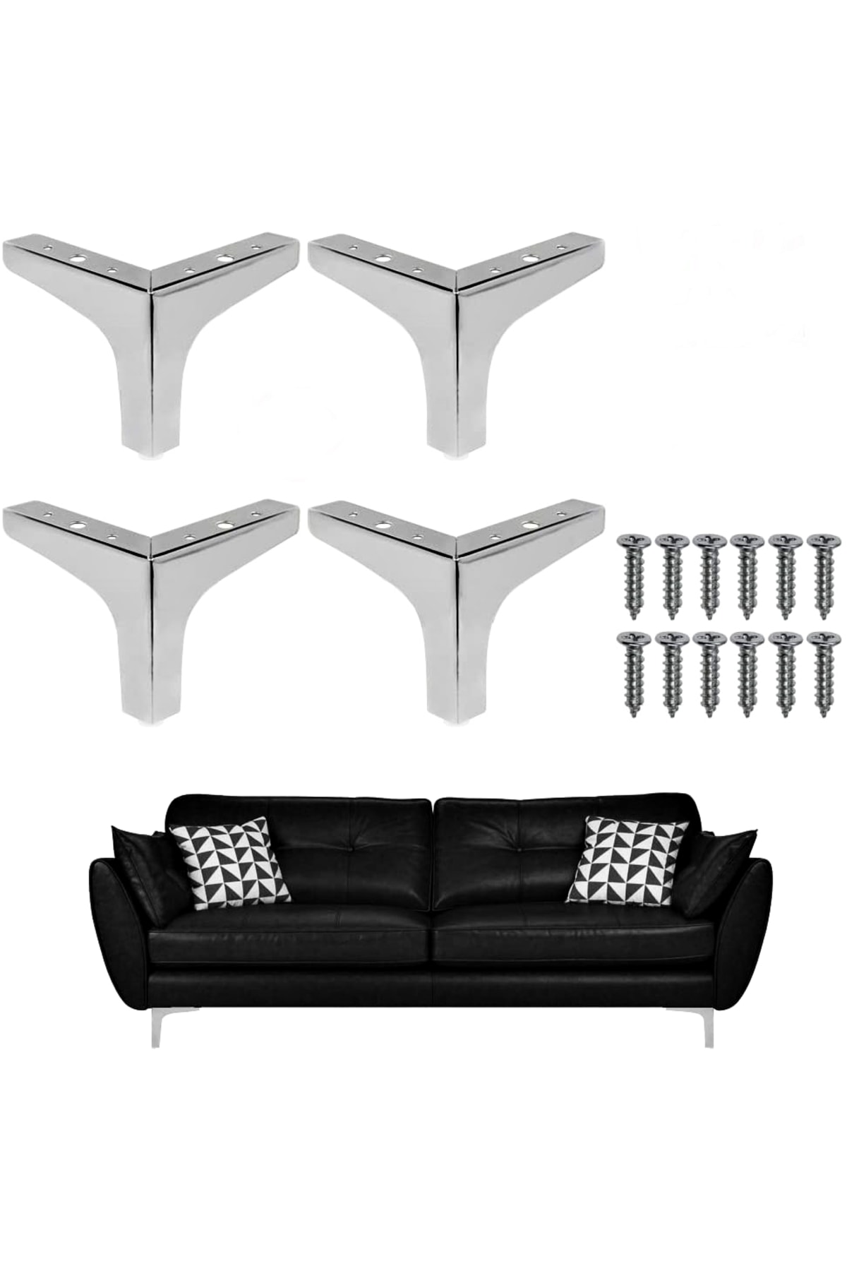 12 cm Modern Model Chrome Metal Furniture, Cabinet, Seat, TV Unit Legs (4 PCS) -robot Vacuum Cleaner