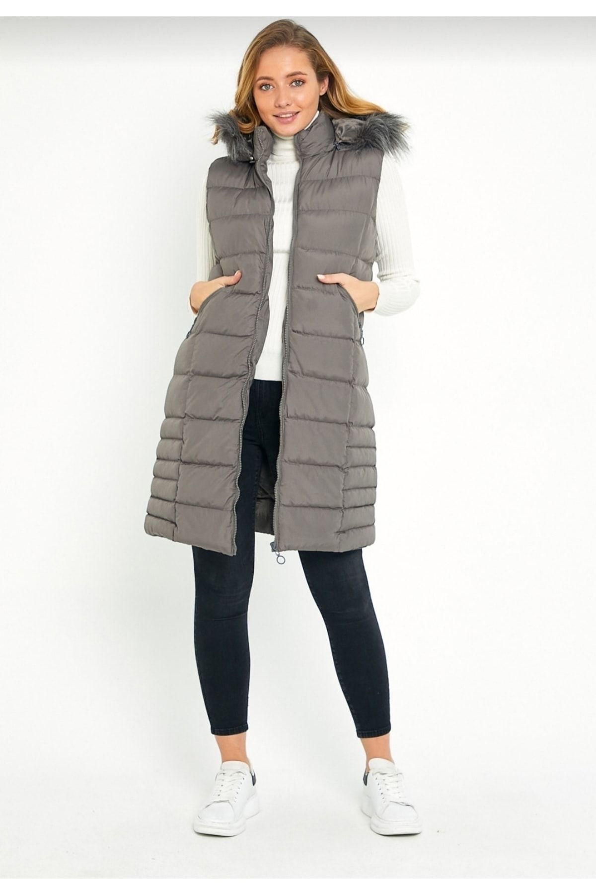 Grey quilted hotsell vest womens