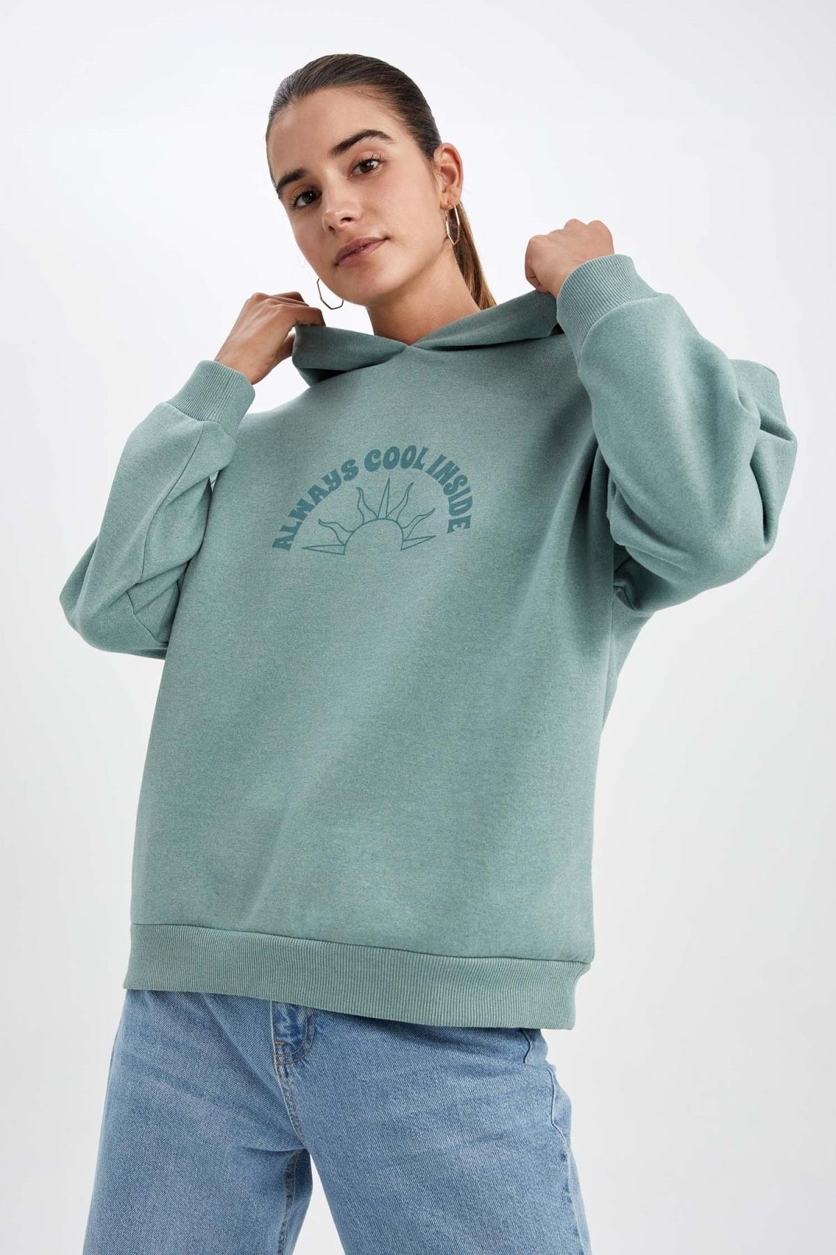 Felpa Uomo DeFacto – Sweatshirt Comodo E Alla Moda, Giacca In Pile Per Tutti I Giorni, Maglia Tuta Casual