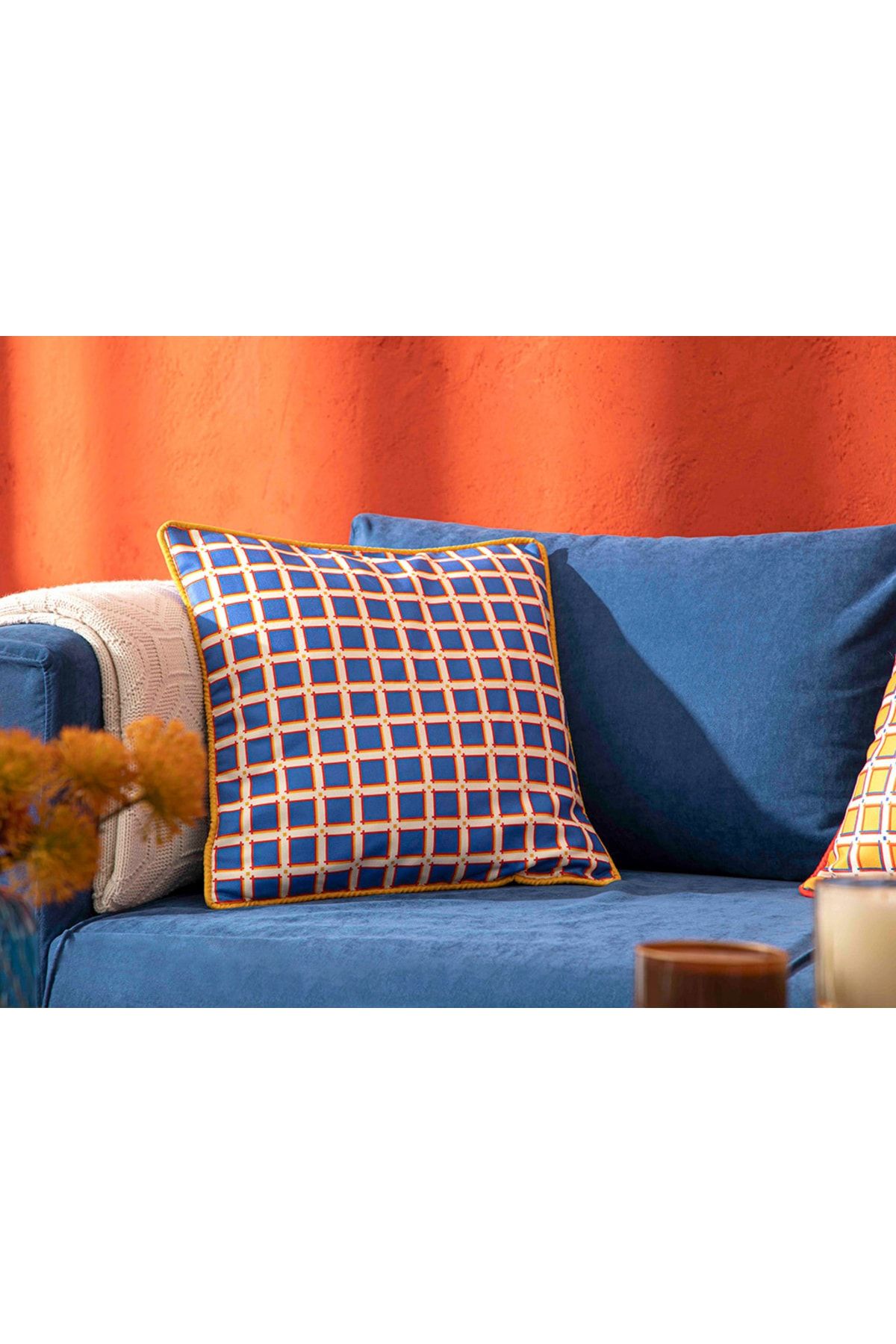 English Home Cushion Cushion Cover Dark blue Square Trendyol