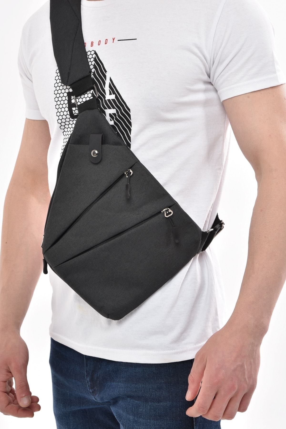 AVCA Unisex Çapraz Askılı Çanta Telefon Bölmeli Göğüs Çanta Ince Tek Kol Omuz Çanta Günlük Bodybag