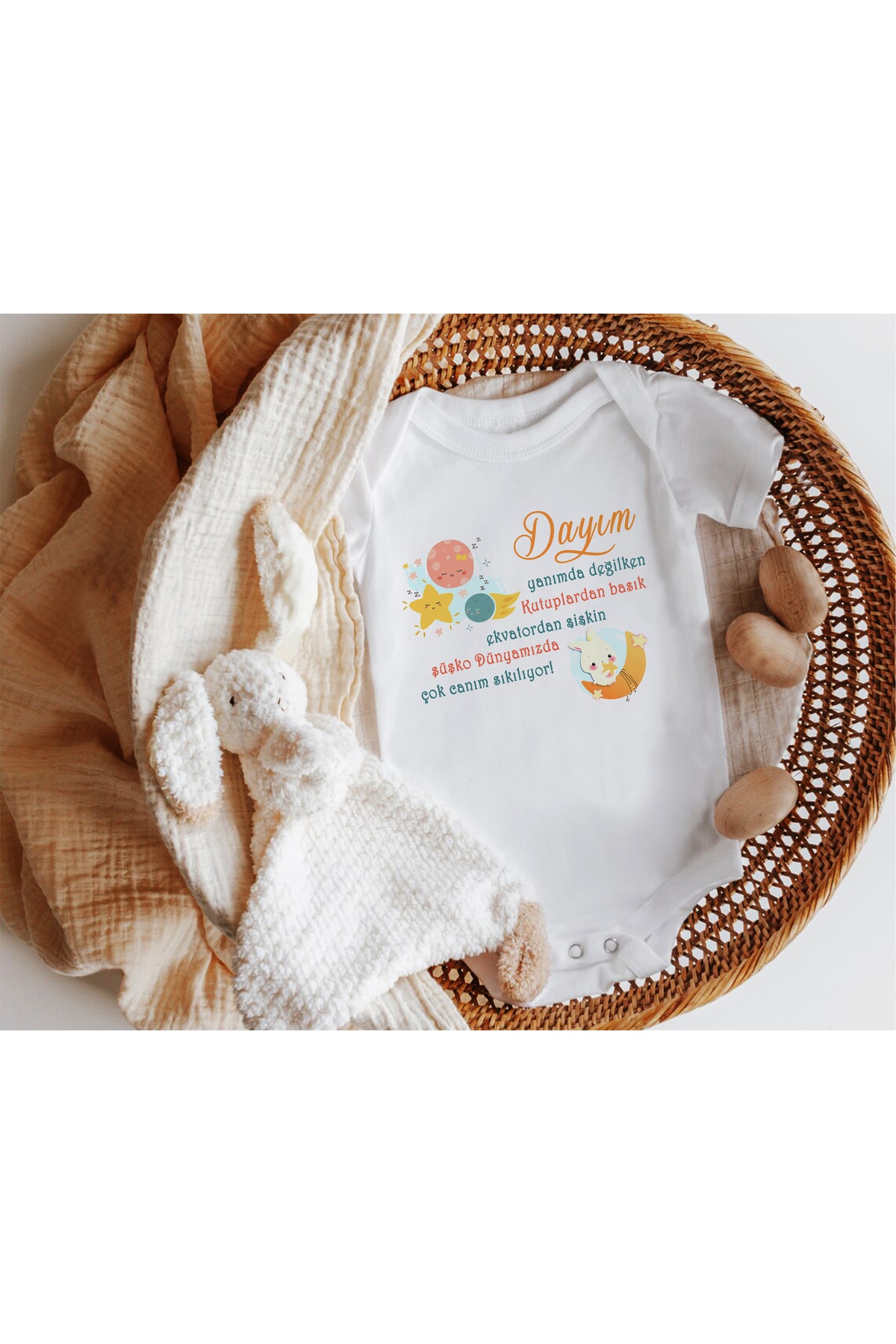 Niles Baby Shop Dayım Şişko Dünyamızda Canım Çok Sıkılıyor Yazılı Kısa Kol Zıbın