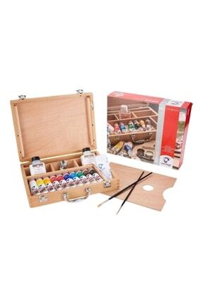 Van Gogh Akrilik Boya Renkli Ahşap Wooden Box Basic | 10 X 40 Ml + Aksesuarla...