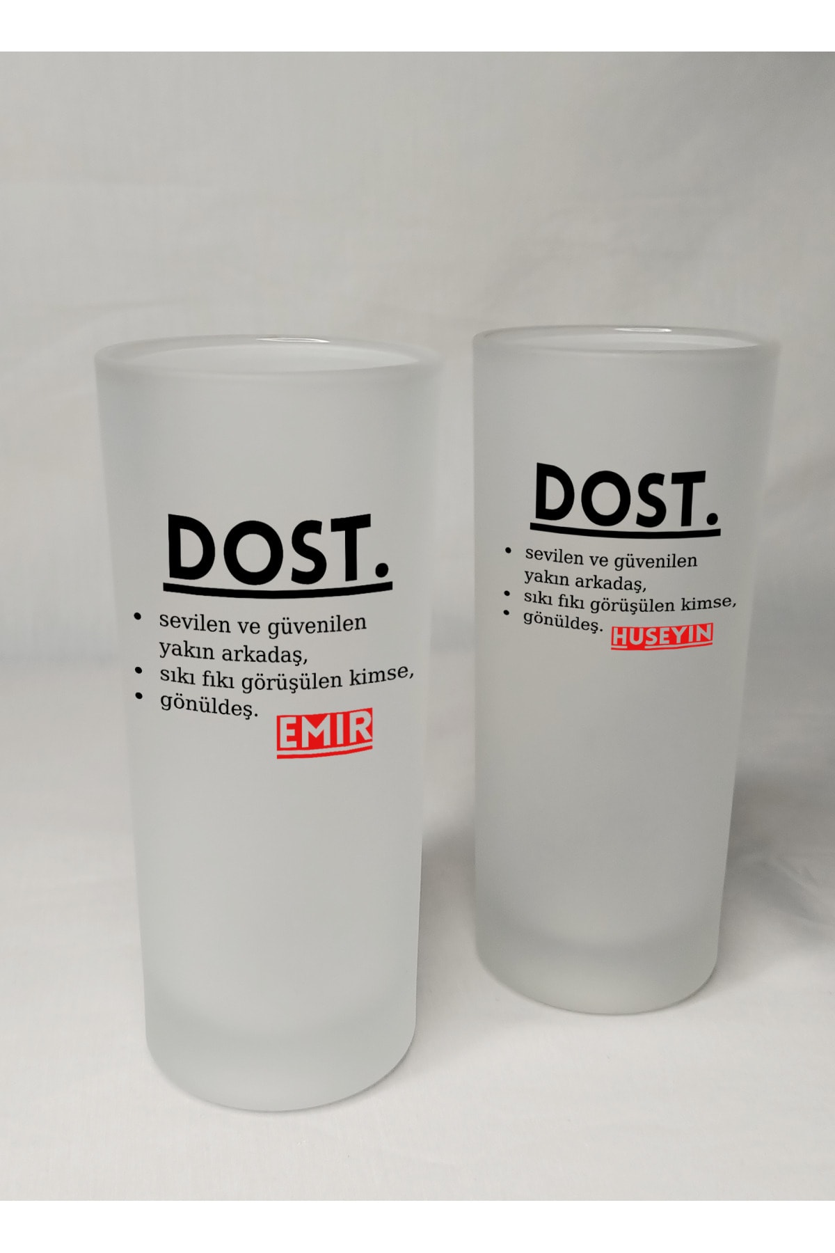 EratCo Dost Özel Hediye Tasarım Iki Isimli Özel 2'li Buzlu Rakı Bardağı ...